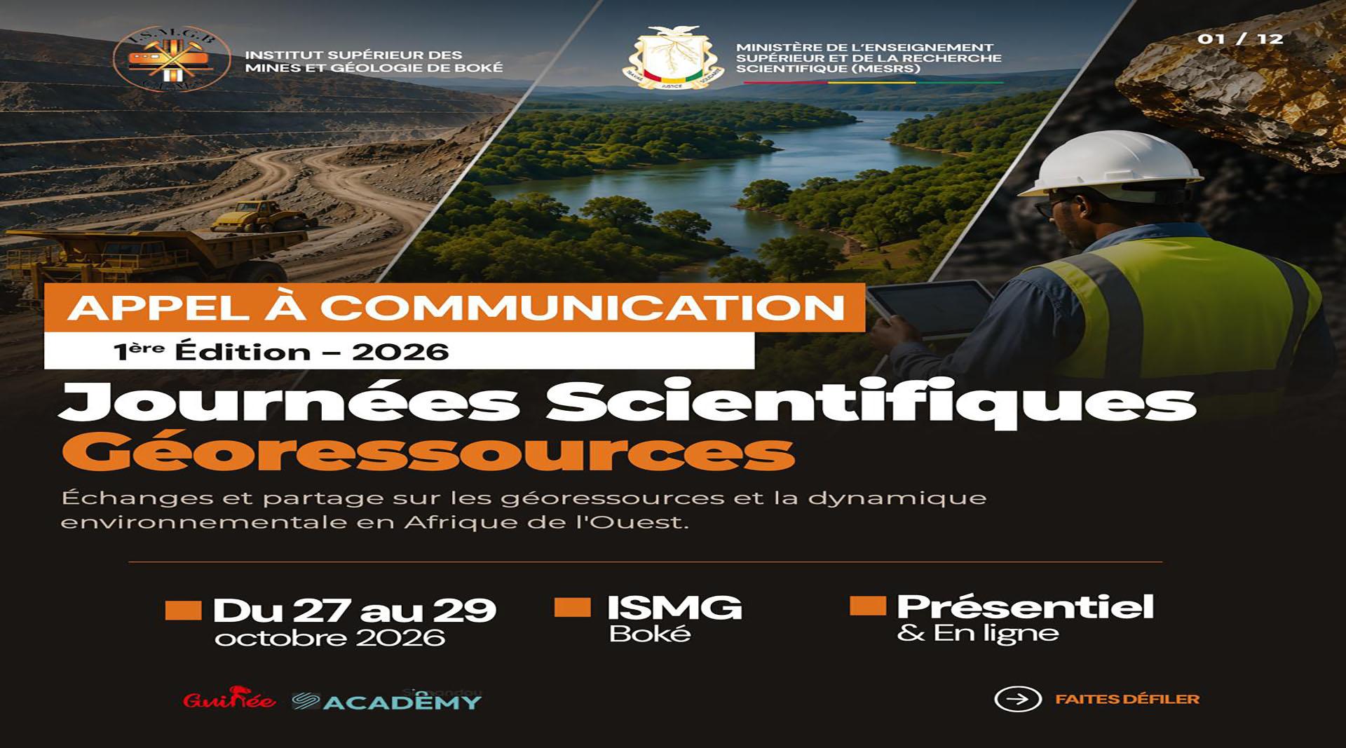 1ère édition des Journées Scientifiques Géoressources